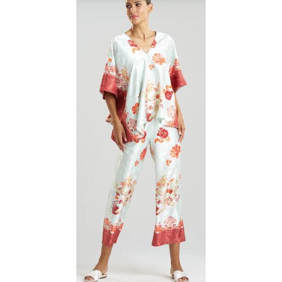 NATORI Imperial Dragon Jacquard Print Pijama Relax Set Light Aqua Women's M